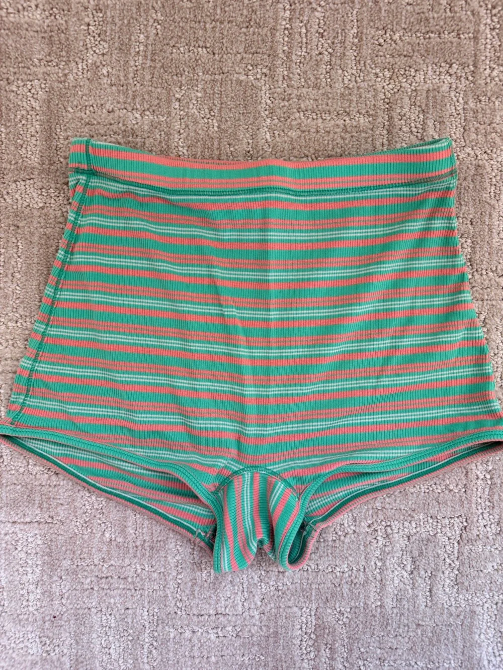 Free People Striped High Waisted Sleep Shorts